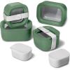 imageCaraway 3pc Glass Food Storage Set  10 Cup 66 Cup ampamp 44 Cup Food Containers  Ceramic Coated  Non Toxic Non Stick Lunch Box with Glass Lids  Dishwasher Oven ampamp Microwave Safe  NavySage