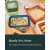 imageCaraway 3pc Glass Food Storage Set  10 Cup 66 Cup ampamp 44 Cup Food Containers  Ceramic Coated  Non Toxic Non Stick Lunch Box with Glass Lids  Dishwasher Oven ampamp Microwave Safe  NavyGray