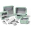 imageCaraway 3pc Glass Food Storage Set  10 Cup 66 Cup ampamp 44 Cup Food Containers  Ceramic Coated  Non Toxic Non Stick Lunch Box with Glass Lids  Dishwasher Oven ampamp Microwave Safe  NavyMist