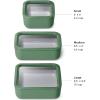 imageCaraway 3pc Glass Food Storage Set  10 Cup 66 Cup ampamp 44 Cup Food Containers  Ceramic Coated  Non Toxic Non Stick Lunch Box with Glass Lids  Dishwasher Oven ampamp Microwave Safe  NavySage