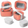 imageCaraway 3pc Glass Food Storage Set  10 Cup 66 Cup ampamp 44 Cup Food Containers  Ceramic Coated  Non Toxic Non Stick Lunch Box with Glass Lids  Dishwasher Oven ampamp Microwave Safe  NavyPerracotta
