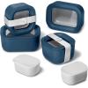 imageCaraway 3pc Glass Food Storage Set  10 Cup 66 Cup ampamp 44 Cup Food Containers  Ceramic Coated  Non Toxic Non Stick Lunch Box with Glass Lids  Dishwasher Oven ampamp Microwave Safe  NavyNavy