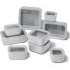 imageCaraway 3pc Glass Food Storage Set  10 Cup 66 Cup ampamp 44 Cup Food Containers  Ceramic Coated  Non Toxic Non Stick Lunch Box with Glass Lids  Dishwasher Oven ampamp Microwave Safe  NavyGray