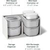 imageCaraway 3pc Glass Food Storage Set  10 Cup 66 Cup ampamp 44 Cup Food Containers  Ceramic Coated  Non Toxic Non Stick Lunch Box with Glass Lids  Dishwasher Oven ampamp Microwave Safe  NavyGray