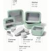 imageCaraway 3pc Glass Food Storage Set  10 Cup 66 Cup ampamp 44 Cup Food Containers  Ceramic Coated  Non Toxic Non Stick Lunch Box with Glass Lids  Dishwasher Oven ampamp Microwave Safe  NavyMist