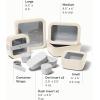imageCaraway 3pc Glass Food Storage Set  10 Cup 66 Cup ampamp 44 Cup Food Containers  Ceramic Coated  Non Toxic Non Stick Lunch Box with Glass Lids  Dishwasher Oven ampamp Microwave Safe  NavyCream