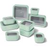 imageCaraway 3pc Glass Food Storage Set  10 Cup 66 Cup ampamp 44 Cup Food Containers  Ceramic Coated  Non Toxic Non Stick Lunch Box with Glass Lids  Dishwasher Oven ampamp Microwave Safe  NavyMist