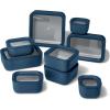 imageCaraway 3pc Glass Food Storage Set  10 Cup 66 Cup ampamp 44 Cup Food Containers  Ceramic Coated  Non Toxic Non Stick Lunch Box with Glass Lids  Dishwasher Oven ampamp Microwave Safe  NavyNavy