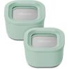 imageCaraway 2pc Glass Food Storage Set  44 Cup Food Containers 2  Ceramic Coated  Non Toxic Non Stick Lunch with Lids  Dishwasher Oven ampamp Microwave Safe  GrayMist