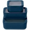 imageCaraway 3pc Glass Food Storage Set  10 Cup 66 Cup ampamp 44 Cup Food Containers  Ceramic Coated  Non Toxic Non Stick Lunch Box with Glass Lids  Dishwasher Oven ampamp Microwave Safe  NavyNavy
