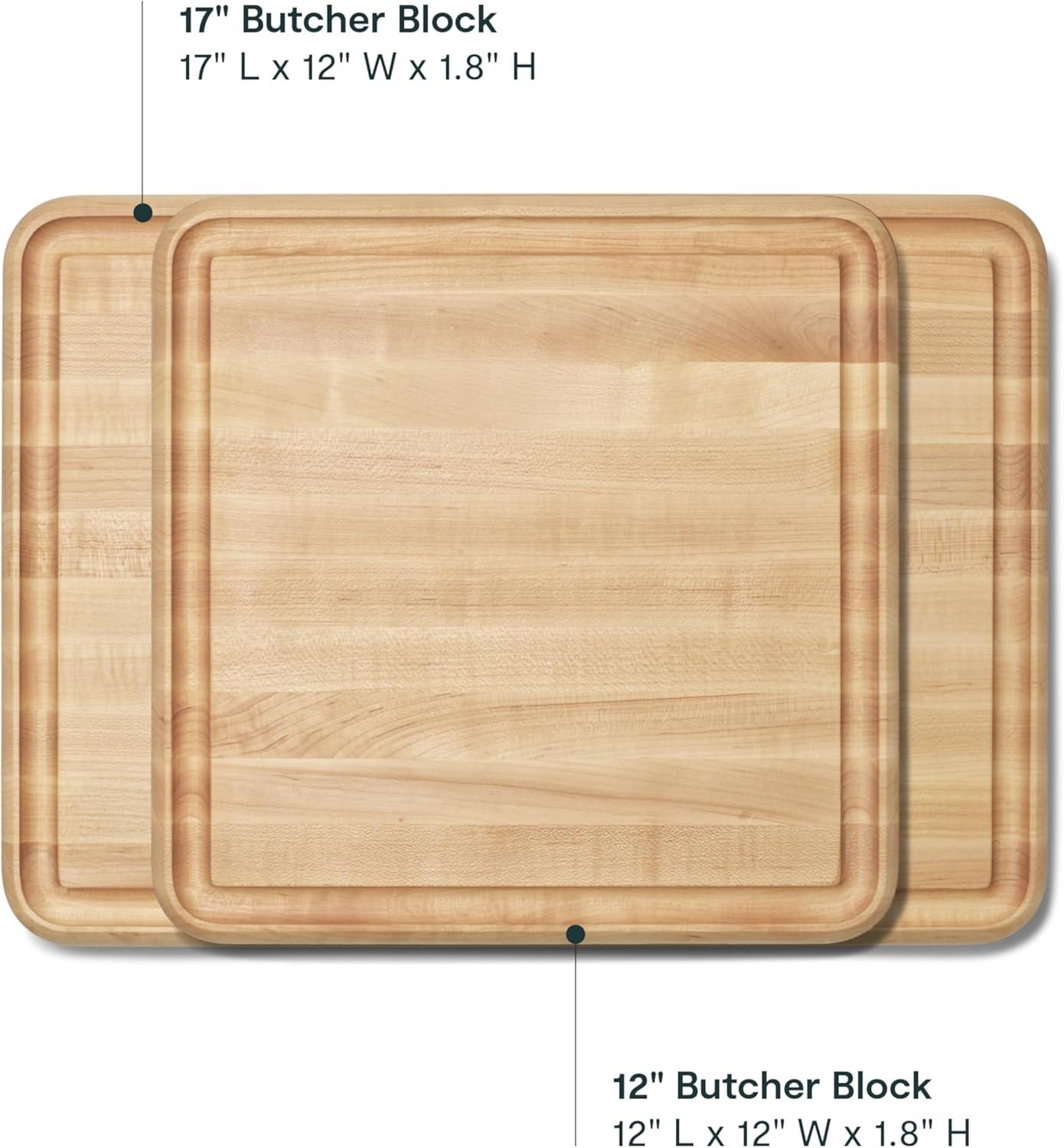 imageCaraway 17 Prep ampamp Serve Butcher Block Wood Cutting Board for Kitchen Rectangle DualSided Chopping Block for Prep Presentation and Serving WalnutMaple