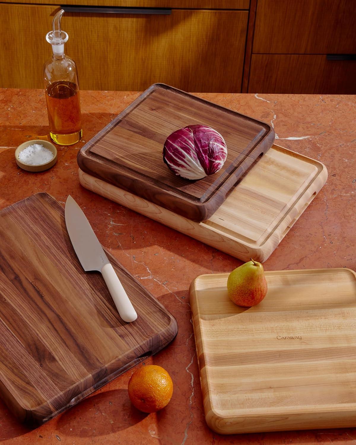 imageCaraway 17 Prep ampamp Serve Butcher Block Wood Cutting Board for Kitchen Rectangle DualSided Chopping Block for Prep Presentation and Serving WalnutWalnut