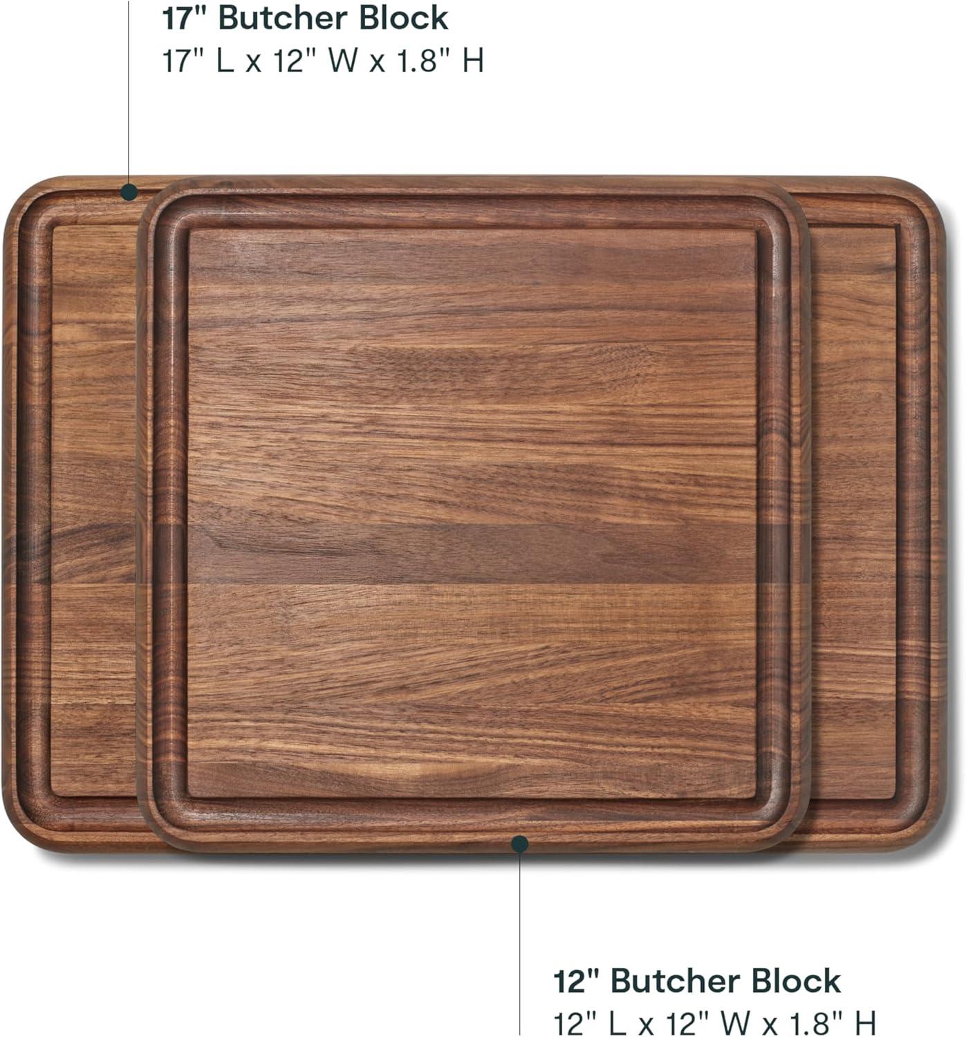 imageCaraway 17 Prep ampamp Serve Butcher Block Wood Cutting Board for Kitchen Rectangle DualSided Chopping Block for Prep Presentation and Serving WalnutWalnut