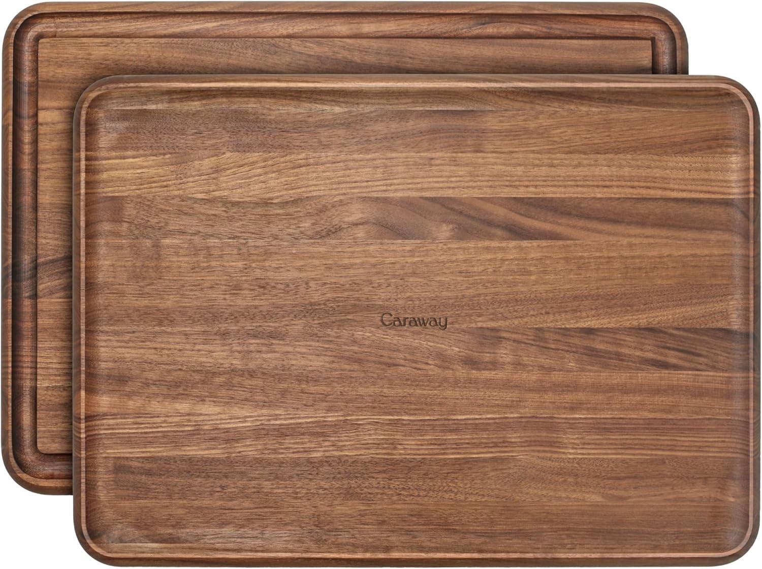 imageCaraway 17 Prep ampamp Serve Butcher Block Wood Cutting Board for Kitchen Rectangle DualSided Chopping Block for Prep Presentation and Serving WalnutWalnut