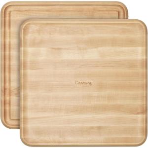 imageCaraway 17 Prep ampamp Serve Butcher Block Wood Cutting Board for Kitchen Rectangle DualSided Chopping Block for Prep Presentation and Serving WalnutMaple