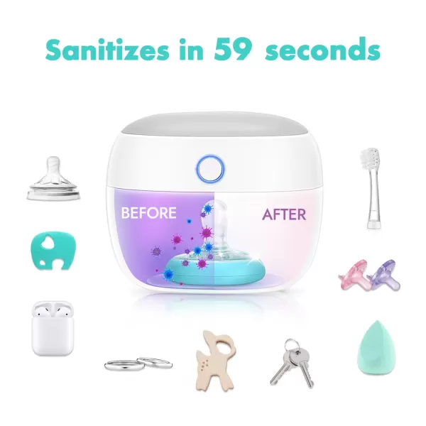 imagePapablic Portable Pacifer Sanitizer UV Light Sanitizer Case for Pacifer USB Rechargeable Mini Pacifer Sanitizer Box 999 Cleaned in 59 Seconds