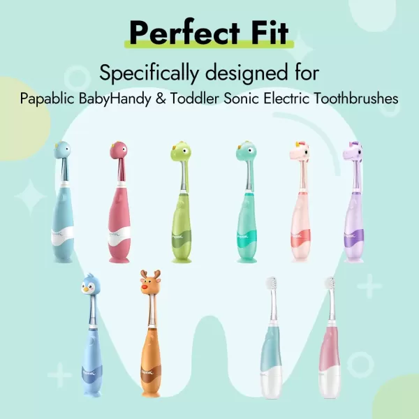 imagePapablic Replacement Toothbrush Heads  2 Count  Compatible with Papablic BabyHandy ampamp Toddler Sonic Electric Toothbrushes 1836 Months