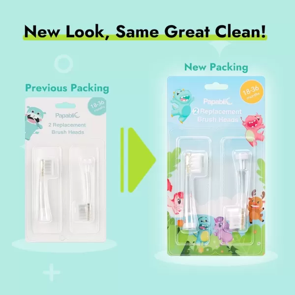 imagePapablic Replacement Toothbrush Heads  2 Count  Compatible with Papablic BabyHandy ampamp Toddler Sonic Electric Toothbrushes 1836 Months