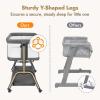 imagePapablic Baby Bassinet Bedside Bassinet for Baby with FourSided Breathable Mesh ampamp Soft Mattress Adjustable Bassinet Bedside Sleeper with Storage Basket and Wheels Easy to Assemble Grey