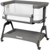 imagePapablic Baby Bassinet Bedside Bassinet for Baby with FourSided Breathable Mesh ampamp Soft Mattress Adjustable Bassinet Bedside Sleeper with Storage Basket and Wheels Easy to Assemble Grey