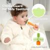 imagePapablic Baby Toothbrush 6 to 12 Months 360 Carrot Teether for Baby Silicone Teethers for Babies Infant Toothbrush Teething Toys with Suction Base