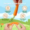 imagePapablic Baby Toothbrush 6 to 12 Months 360 Carrot Teether for Baby Silicone Teethers for Babies Infant Toothbrush Teething Toys with Suction Base