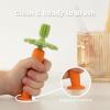 imagePapablic Baby Toothbrush 6 to 12 Months 360 Carrot Teether for Baby Silicone Teethers for Babies Infant Toothbrush Teething Toys with Suction Base