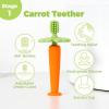 imagePapablic GrowingSmiles Baby Training Toothbrush Set Baby Toothbrush 6 to 12 Months Infant Toothbrush 12 Months and Up Carrot Teether ampamp Bunny Sonic Electric Toothbrush