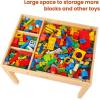 imagePapablic 2 in 1 Kid Activity Table with Large Storage for Older Kids Compatible with Lego Building Block for Boys Girls