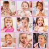 imagePapablic Toddler Sonic Electric Toothbrush for Ages 13 Years Baby Electric Toothbrush with Cute Dino Cover and Smart LED Timer 4 Brush Heads Max4 Brush Heads Arya