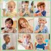 imagePapablic Toddler Sonic Electric Toothbrush for Ages 13 Years Baby Electric Toothbrush with Cute Dino Cover and Smart LED Timer 4 Brush Heads Max4 Brush Heads Max
