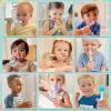 imagePapablic Toddler Sonic Electric Toothbrush for Ages 13 Years Baby Electric Toothbrush with Cute Dino Cover and Smart LED Timer 4 Brush Heads Max4 Brush Heads Jo
