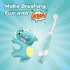 imagePapablic Toddler Sonic Electric Toothbrush for Ages 13 Years Baby Electric Toothbrush with Cute Dino Cover and Smart LED Timer 4 Brush Heads Max4 Brush Heads Debby