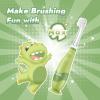 imagePapablic Toddler Sonic Electric Toothbrush for Ages 13 Years Baby Electric Toothbrush with Cute Dino Cover and Smart LED Timer 4 Brush Heads Max4 Brush Heads Max