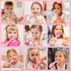 imagePapablic Toddler Sonic Electric Toothbrush for Ages 13 Years Baby Electric Toothbrush with Cute Dino Cover and Smart LED Timer 4 Brush Heads Max4 Brush Heads Doris