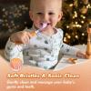 imagePapablic Toddler Sonic Electric Toothbrush for Ages 13 Years Baby Electric Toothbrush with Cute Reindeer Cover and Smart LED Timer 2 Brush Heads Ruby2 Brush Heads Ruby