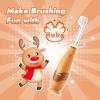 imagePapablic Toddler Sonic Electric Toothbrush for Ages 13 Years Baby Electric Toothbrush with Cute Reindeer Cover and Smart LED Timer 2 Brush Heads Ruby2 Brush Heads Ruby