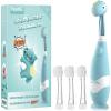 imagePapablic Toddler Sonic Electric Toothbrush for Ages 13 Years Baby Electric Toothbrush with Cute Dino Cover and Smart LED Timer 4 Brush Heads Max4 Brush Heads Debby
