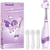 imagePapablic Toddler Sonic Electric Toothbrush for Ages 13 Years Baby Electric Toothbrush with Cute Dino Cover and Smart LED Timer 4 Brush Heads Max4 Brush Heads Arya