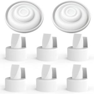 image8Count Papablic Duckbill Valves and Backflow Protector Compatible with Spectra S1 Spectra S2 Spectra 9 Plus Breast Pumps Not Original Spectra Pump Parts BPADEHP FreeWhite