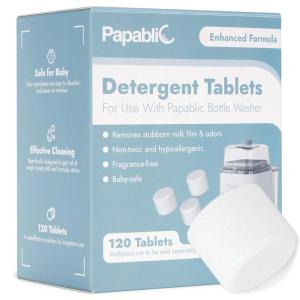 imagePapablic 120Pcs Official Detergent Soap Tablets for All Kinds of Baby Bottle Washer Effective Cleaning with Safe Highly Concentrated Formula