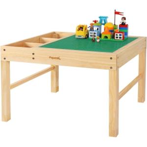 imagePapablic 2 in 1 Kid Activity Table with Large Storage for Older Kids Compatible with Lego Building Block for Boys Girls