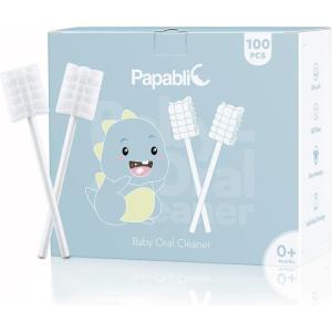 imagePapablic 40Pack Baby Tongue Cleaner Baby Oral Cleaner Disposable Baby Mouth Cleaner Newborn Upgrade Gum Cleaner with Paper Handle for Babies and Infants Ages 02 Years1 Count Pack of 100