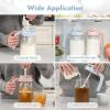 imagePapablic 32oz Wide Mouth Mason Jar Pour Spout Lid with Mixing Handle ampamp Flip Locking Spout for Mixing FormulaBreastmilkProtein PowderCoffee PinkBlue Lid