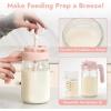 imagePapablic 32oz Wide Mouth Mason Jar Pour Spout Lid with Mixing Handle ampamp Flip Locking Spout for Mixing FormulaBreastmilkProtein PowderCoffee PinkPink Lid