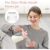 imagePapablic 32oz Wide Mouth Mason Jar Pour Spout Lid with Mixing Handle ampamp Flip Locking Spout for Mixing FormulaBreastmilkProtein PowderCoffee PinkPink Lid