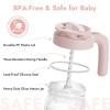 imagePapablic Glass Breastmilk Pitcher Formula Mixing Pitcher with Mixing Handle Lid Wide Mouth Mason Jar Mixer with Flip Locking Spout Easy to Clean BPA Free BluePink