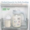 imagePapablic Glass Breastmilk Pitcher Formula Mixing Pitcher with Mixing Handle Lid Wide Mouth Mason Jar Mixer with Flip Locking Spout Easy to Clean BPA Free BlueBlue