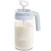 imagePapablic Glass Breastmilk Pitcher Formula Mixing Pitcher with Mixing Handle Lid Wide Mouth Mason Jar Mixer with Flip Locking Spout Easy to Clean BPA Free BlueBlue