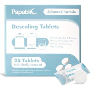 imagePapablic Descaling Tablets 25 Count  Compatible with Baby Brezza Momcozy Papablic Bottle Washer Warmer Sterilizer ampamp Formula Maker  Removes Milk ampamp Limescale for Better Performance